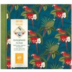 First Edition Scrapbook Album Botanical Beauty Parrots 8in x 8in | 20 Refillable Pages