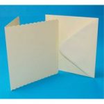 Craft UK 7in x 7in Card Blanks & Envelopes Ivory Scalloped Edge | 25 pack