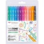 Tombow Twintone Dual-tip Markers Pastels | Set of 12