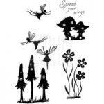 Sweet Dixie Fantasy Collection A6 Clear Stamp Set Fairy Mushrooms | Set of 7