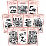 Pretty Quick Inspiring Quotes Stamp & Embossing Folder Complete Collection Bundle