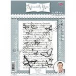 Phill Martin Sentimentally Yours A6 Rubber Stamp Papillon Script