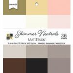 DCWV Cardstock Mat Stack 6in x 6in Shimmer Neutrals Solid | 36 Sheets