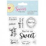 Papermania 4in x 4in Clear Stamp Set Sentiments Set of 9 | Sweet Treats