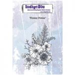 IndigoBlu A6 Red Rubber Stamp Flower Power by Kay Halliwell-Sutton