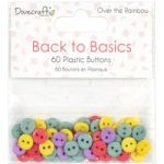 Dovecraft Plastic Buttons Back to Basics Over The Rainbow | Pack of 60