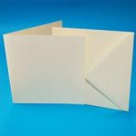 Craft UK 150sq Card Blanks & Envelopes Ivory Linen | 50 pack
