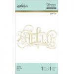 Spellbinders Glimmer Hot Foil Stamp Plate & Die Set Hello Sentiment | Set of 2