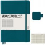 Leuchtturm1917 Pacific Green Medium Notebook & Pen Loop Bundle | Squared