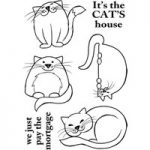 Woodware Clear Singles Four Fine Felines Stamp Set