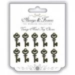 Craft Consortium Vintage Metal Key Charms Small Set of 10 | Always & Forever