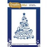 Creative Dies Plus Embossing Folder Swirly Christmas Tree 5in x 7in