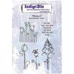 IndigoBlu A6 Red Rubber Stamp Fleurs I by Kay Halliwell-Sutton