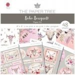 The Paper Tree 8in x 8in Paper Kit Paper Pad & Die Cut Toppers 48 Sheets | Boho Bouquets
