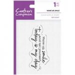 Crafter’s Companion Clear Acrylic Stamp Wake Up Smile Sentiment | Inspirational Sayings Collection