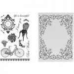 Couture Creations Extravagant Days Stamp and Emboss Set For A2 Cards 143.4 x 92.6mm 90.4 x 126.6mm