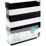 Heidi Swapp Memory Planner Binder 8in x 8.75in x 3in Black & White Stripe