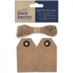 Papermania Bare Basics Kraft Gift Tags & Jute (Pack of 20)