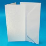 Craft UK DL Card Blanks & Envelopes White Hammered | 50 pack