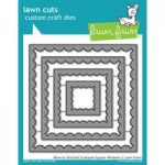 Lawn Fawn Die Set Reverse Stitched Scalloped Square Window Set of 4 | Lawn Cuts Custom Craft