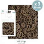 Craft Consortium Decoupage Paper Pad Old Cogs | 3 Sheets