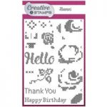 Creative Stamps A6 Stamp Set Flowers Set of 15 | Cross Stitch Collection