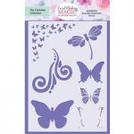 Card Making Magic Stencil Beautiful Butterflies 5in x 7in by Christina Griffiths