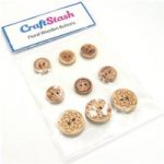 CraftStash Wooden Buttons | Floral