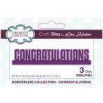 Creative Expressions Craft Dies Congratulations by Lisa Horton Set of 3 | Borderline Collection