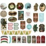 Couture Creations Die Cut Ephemera Tags Assorted Sizes Set of 45 | Highland Christmas Collection