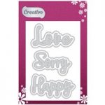 Creative Die Set Sorry Love & Happy Sentiments Set of 6 | Focal Words Collection