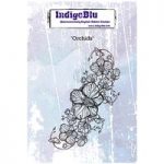 IndigoBlu A6 Red Rubber Stamp Orchids by Kay Halliwell-Sutton