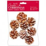 Docrafts Create Christmas White Pine Cones Large | Pack of 8