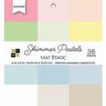 DCWV Cardstock Mat Stack 6in x 6in Shimmer Pastels Solid | 36 Sheets