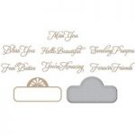 Spellbinders Glimmer Hot Foil Stamp Plates & Die Elegant Affirmation Sentiments | Set of 9