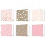 Hunkydory Card Blanks & Envelope Pack 6in x 6in Linen Polka Dots Design Essentials