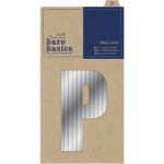 Papermania Bare Basics Metal Letters – P Silver