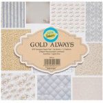 CraftStash Paper Pad Cardstock Gold Always 8in x 8in | 36 Sheets