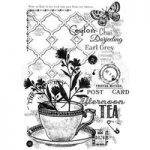 Woodware Clear Stamp Set Afternoon Tea Postcard
