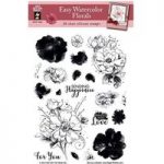 Hot Off The Press Silicone Stamp Set 1-2-3 Watercolour Florals | Set of 20