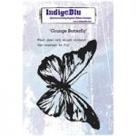 IndigoBlu A6 Red Rubber Stamp Grunge Butterfly by Kay Halliwell-Sutton