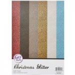 CraftStash Paper Pad Cardstock Xmas Glitter A4 | 18 Sheets