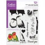 Crafter’s Companion A5 Layering Stamp Set Birds of Love | Set of 12