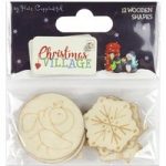Helz Cuppleditch Christmas Village Wooden Shapes | Pack of 12