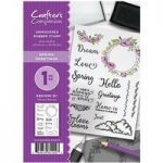 Crafter’s Companion A6 Unmounted Rubber Stamp Spring Greetings Sentiments