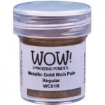 WOW! Metallic Embossing Powder Gold Rich Pale Regular | 15ml Jar