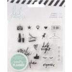Heidi Swapp Memory Planner Fresh Start Clear Everyday Stamp Set | Set of 17