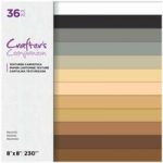 Crafter’s Companion 8in x 8in Textured Cardstock Neutrals | 36 Sheets