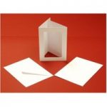 Craft UK C6 270gsm Card Blanks & Envelopes 3 Fold Rectangle Aperture White | 10 pack