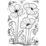 Woodware Clear Singles – Stitched Poppies Stamp
